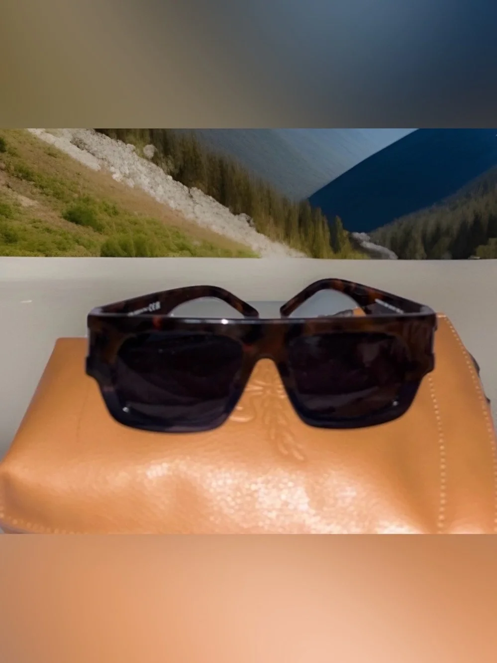 MCM Black Tortoiseshell Frame Sunglasses with Brown Lenses